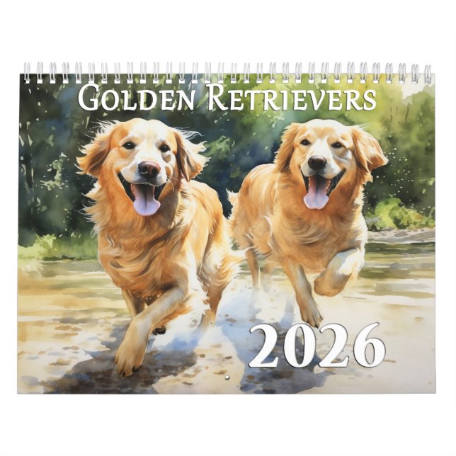 Calendario Golden Retrievers 2026 (Tapa)
