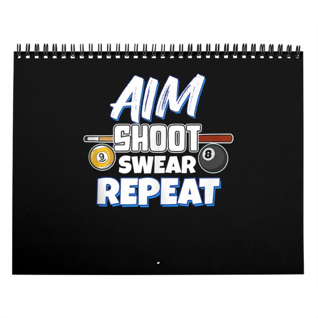 Calendario Gracioso Aim Pool Player Regalo Billiard Balls (Tapa)