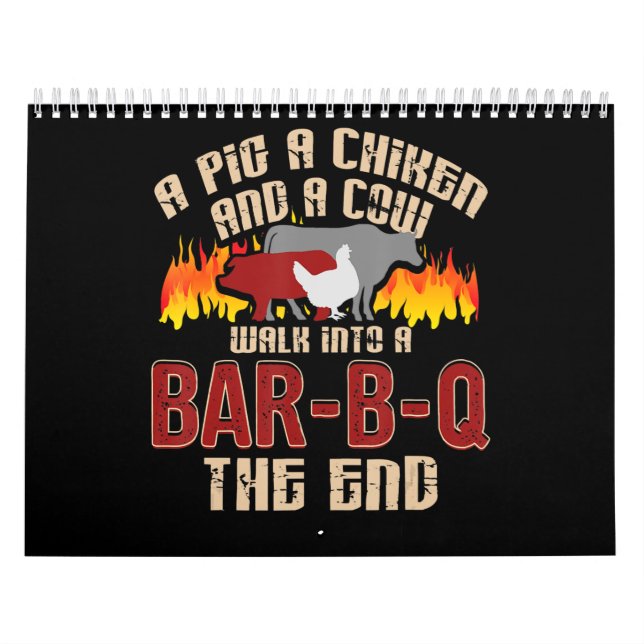 Calendario Gracioso Bar de pollo B Q Chef Cookie Cook (Tapa)