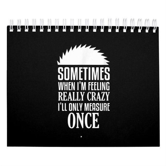 Calendario Gracioso Carpintero Medida Una Vez Vista De Carpin (Tapa)