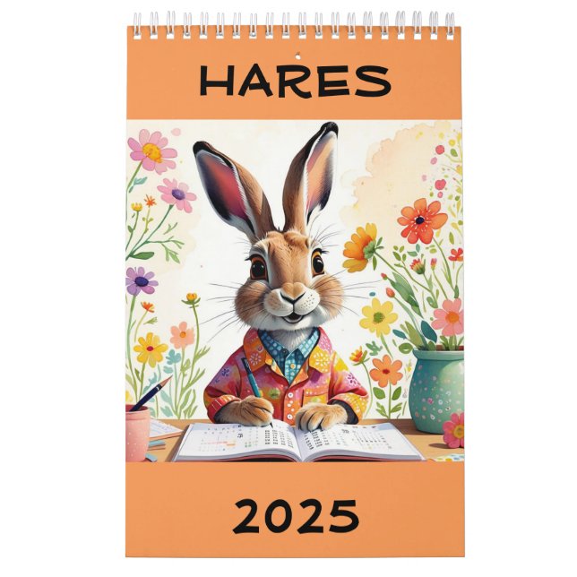 Calendario Gracioso, Cute Hares 2025 (Tapa)