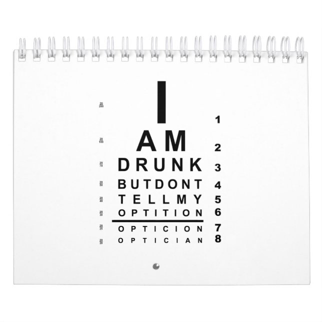 Calendario Gracioso diagrama de ojos borrachos (Tapa)