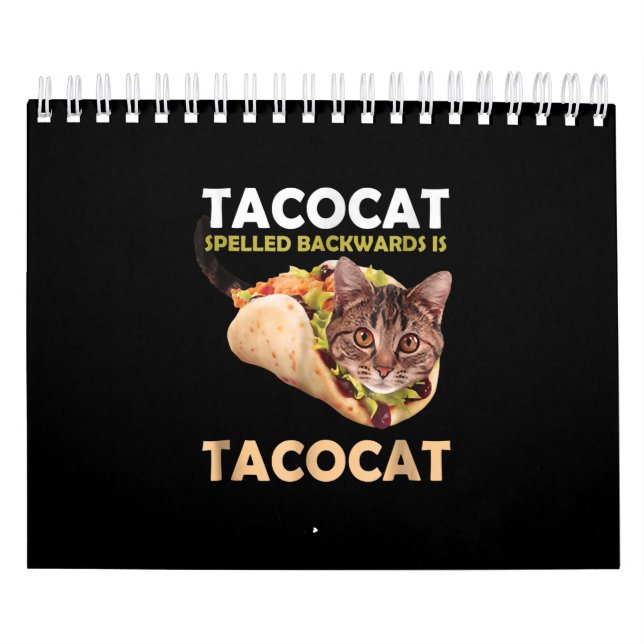Calendario Gracioso gato tacocat taco barato tirado hacia atr (Tapa)
