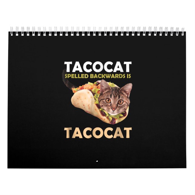 Calendario Gracioso gato tacocat taco barato tirado hacia atr (Tapa)