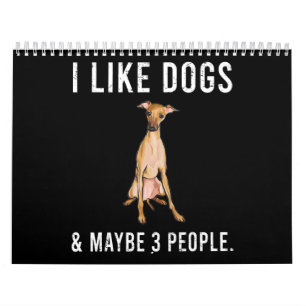 Calendario gracioso me gustan los perros grises italianos