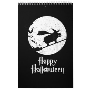 Calendario Gracioso regalo de Halloween de bruja Hippo Lover