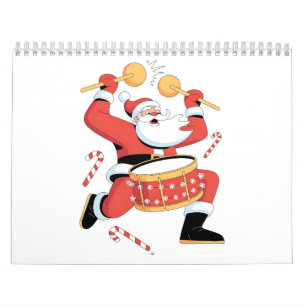 Calendario Gracioso Santa Drummer Navidades feos navidad tamb