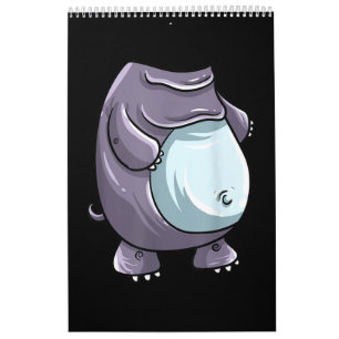Calendario Gracioso vago de disfraz de disfraz de Hippo Hallo