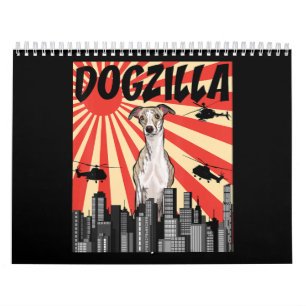 Calendario Gracioso Whippet japonés Dogzilla