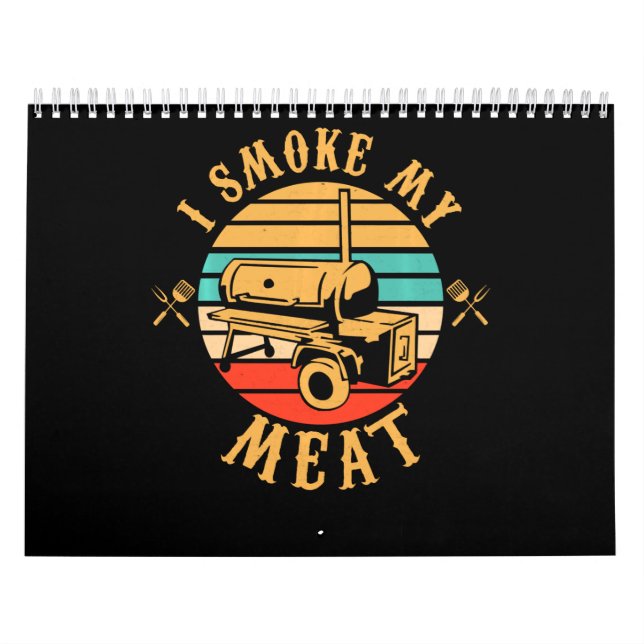 Calendario Graciosos regalos de BBQ Lover | Fumo mi humeante  (Tapa)