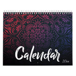 Calendario Gradiente púrpura Navidades coloridos año nuevo