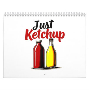 Calendario Gráfica divertida en botellas de Ketchup sólo ketc