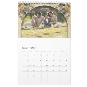 Calendario gráfico de Boho elegante de memoria fot