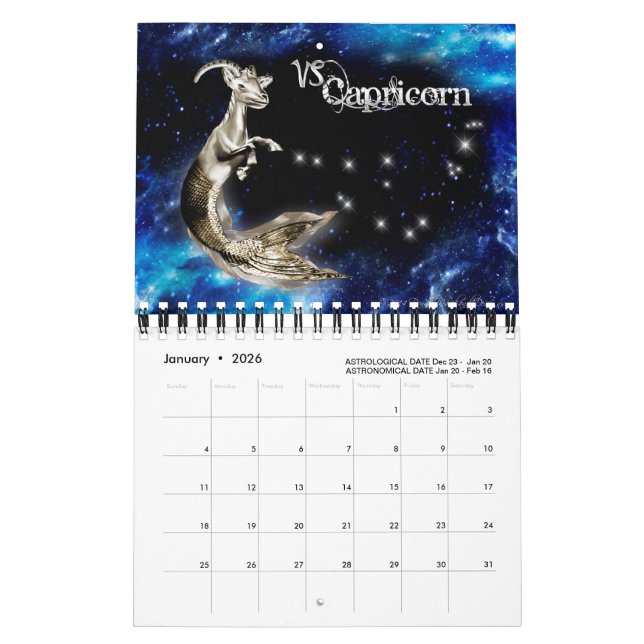 Calendario gráfico zodiaco (Jan 2026)