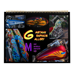 Calendario Gráficos Gastank Motorcycle pintura arte Enorme