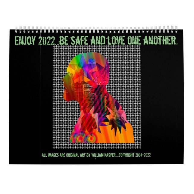 Calendario grande de dos páginas, blanco (Reverso)