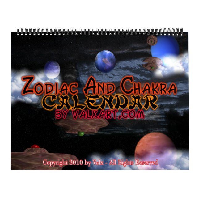 Calendario grande de Zodiac y Chakra (Tapa)