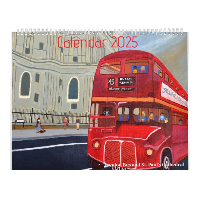 Calendario grande del bus rojo de Londres 2025 (Tapa)