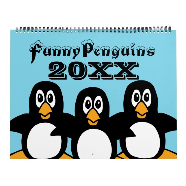 Calendario grande para Personalizados de Pingüinos (Tapa)