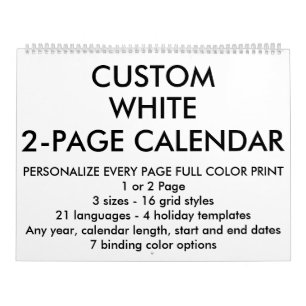 Calendario grande personalizado personalizado