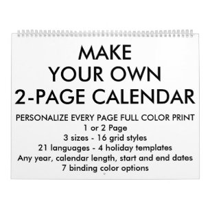 Calendario grande personalizado personalizado