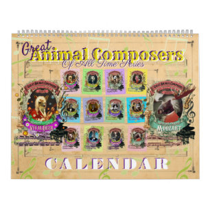 Calendario Grandes compositores de música clásica de animal