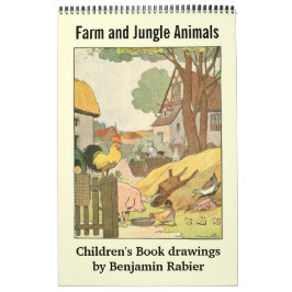 Calendario Granja infantil y foto de animal de la jungla