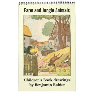 Calendario Granja infantil y foto de animal de la jungla