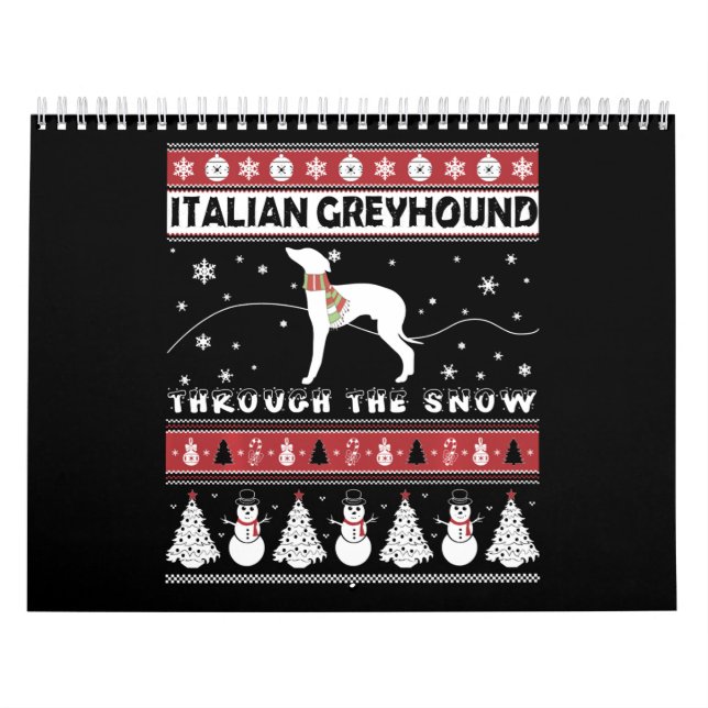 Calendario Greyhound italiano a través de Navidades de nieve (Tapa)