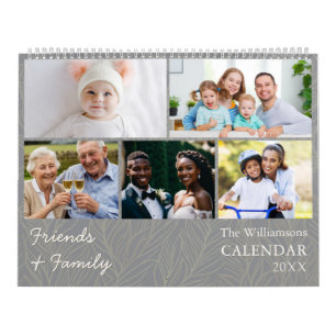 Calendario gris de varias fotos de familiares y am