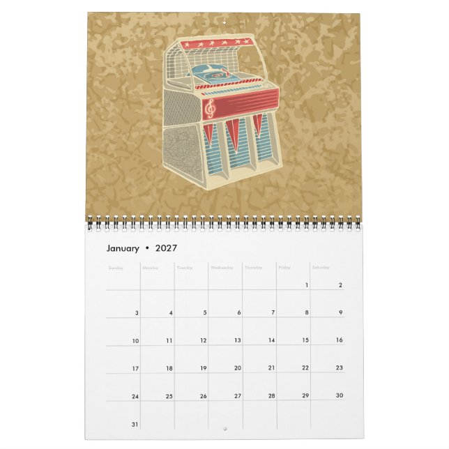 Calendario Grunge Jukebox (Jan 2027)