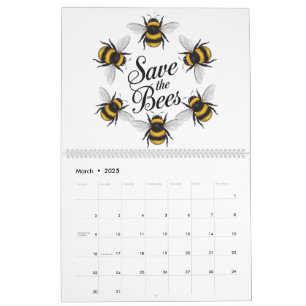 Calendario Guárdate a las abejas, gracioso insecto animal