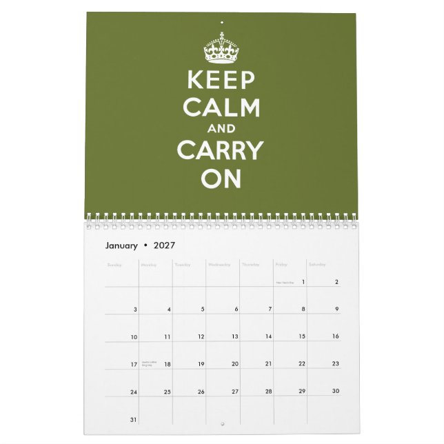 Calendario Guarde la calma y continúe (Jan 2027)
