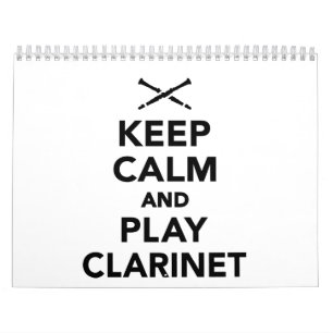 Calendario Guarde la calma y el clarinet del juego
