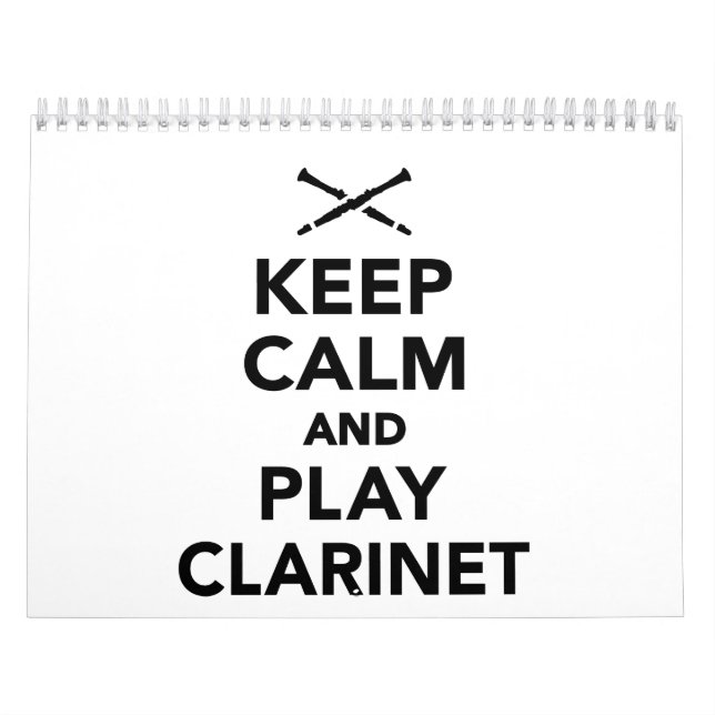 Calendario Guarde la calma y el clarinet del juego (Tapa)