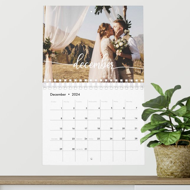 Calendario Guión de Moda de fotos de boda personalizada 2026 (Subido por el creador)