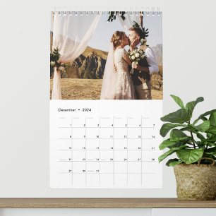 Calendario Guión elegante de foto de boda personalizada 2025
