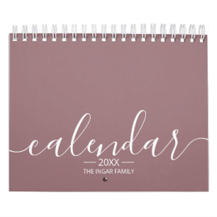 Calendario Guión Lindo Foto Familiar Moderno Minimalista