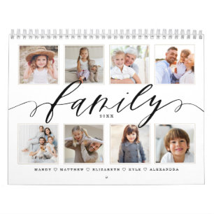 Calendario Guión moderno familiar   Recuerdos fotográficos 