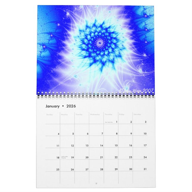 Calendario Guirnalda de cobre, fractales, 2007 (Jan 2026)