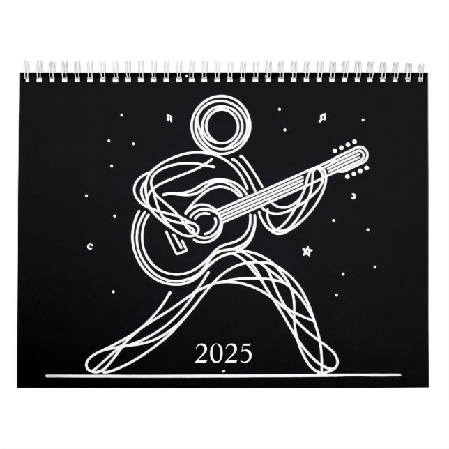 Calendario Guitarra minimalista De Palo 2025 (Tapa)