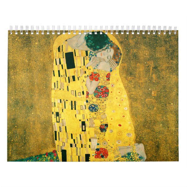 Calendario Gustav Klimt Golden Art El beso para los amantes (Tapa)