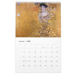 Calendario Gustav Klimt pintando arte