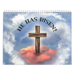 Calendario Ha Resucitado Cruz Áspera Con Nubes