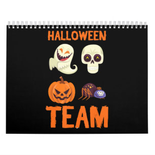 Calendario Halloween Team Skeleton Pumpkin Ghost Spider Spode