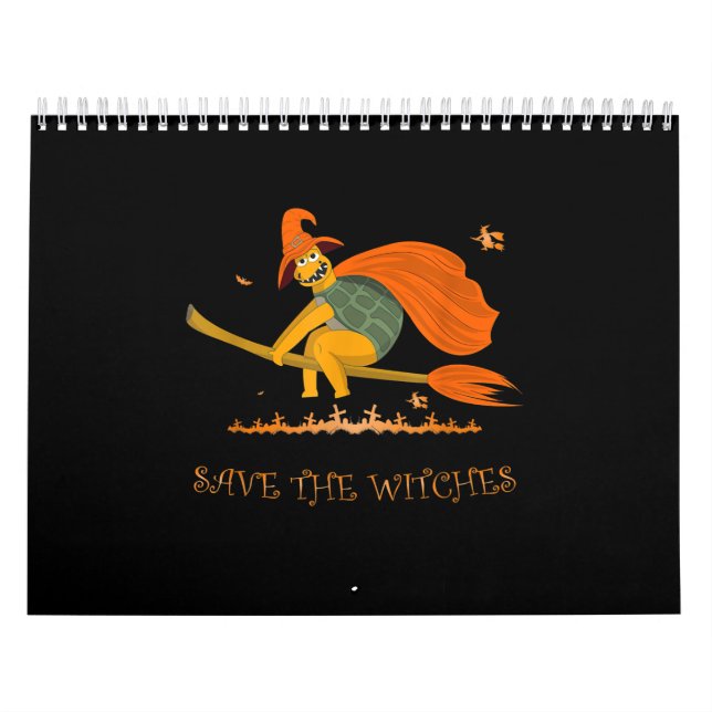 Calendario Halloween Witch Flying Turtle Broom Salem (Tapa)