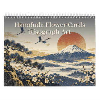 Calendario Hanafuda Flower Cards Risograph Art