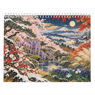 Calendario Hanafuda Twelve Months of Japan Woodblock Art