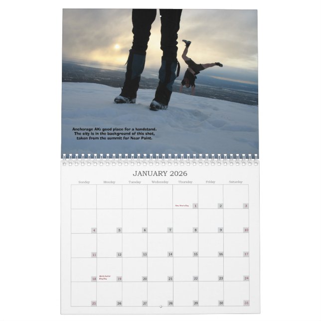 Calendario HANDSTANDS en ALASKA 2012 (Jan 2026)