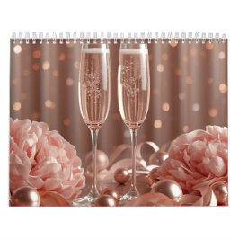 Calendario happy new year 2026 champagne glow